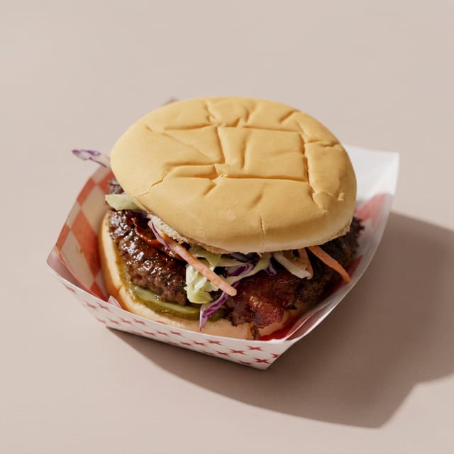 Slaw B Que Burger.